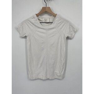 Athleta Foothill Tee Short Sleeve Shirt Perforated Mesh SMALL White Top